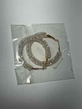 Iridescent Crystal Beaded Hoop Earrings